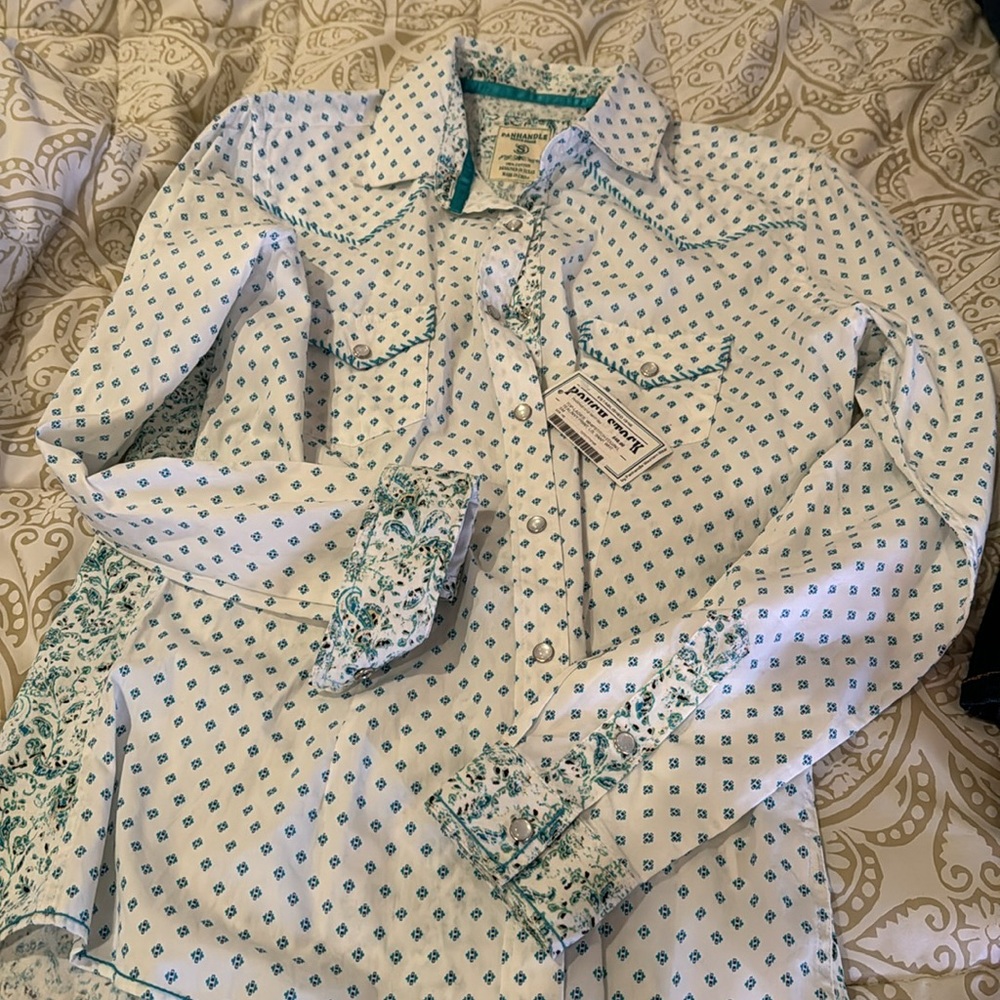 Panhandle Rough Stock Women's Snap Western Shirt Size S. , New